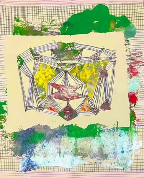 Amber Robles-Gordon. "Resonancia Visual". Monoprint, Collage, and Drawing, 11x19 inches. 2015-2024