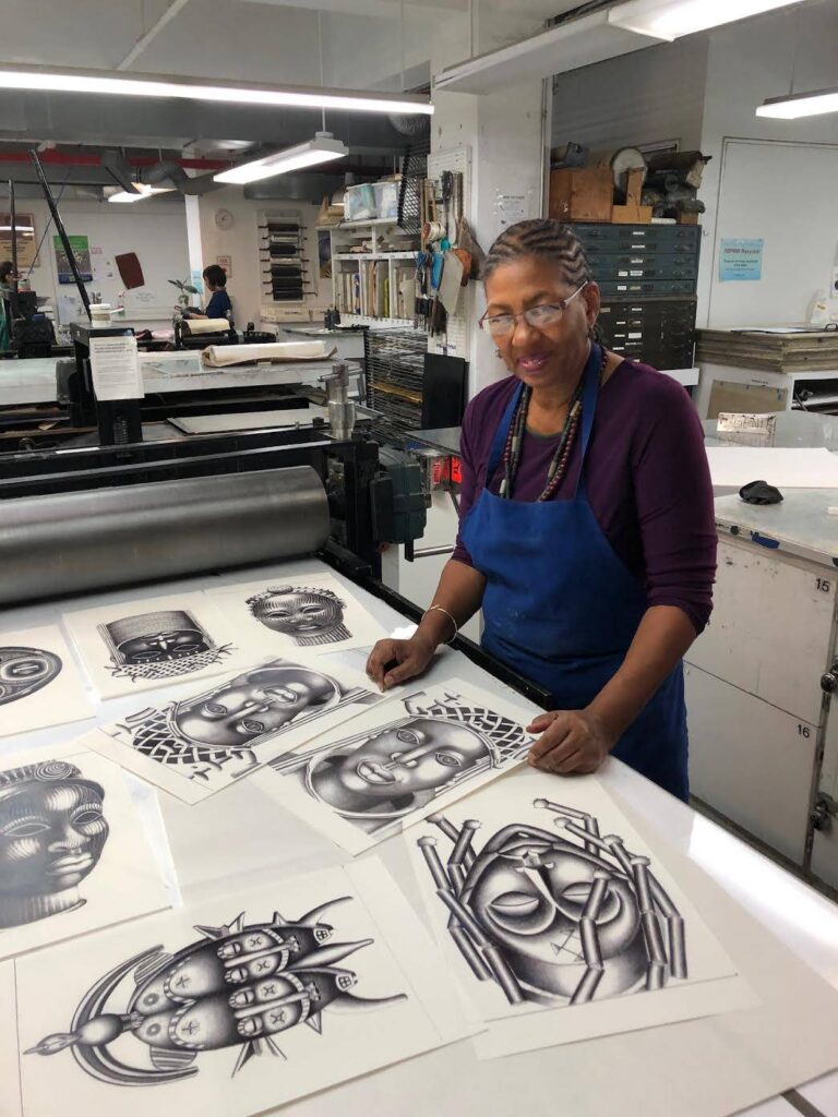 Artist Gail Shaw-Clemons at work