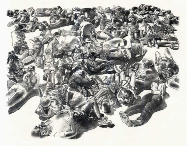 Caroline Thorington, Lying on the Yellow, lithograph