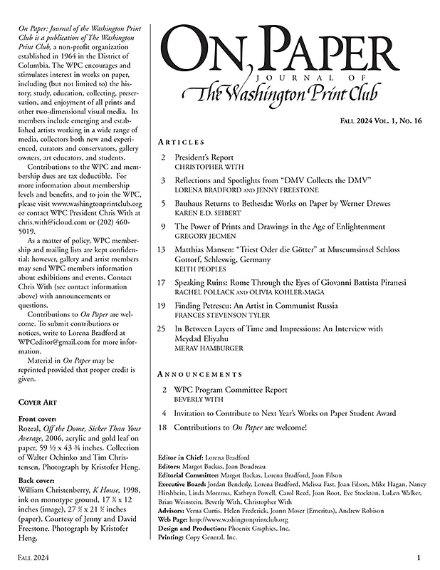 On Paper Fall 2024, table of contents