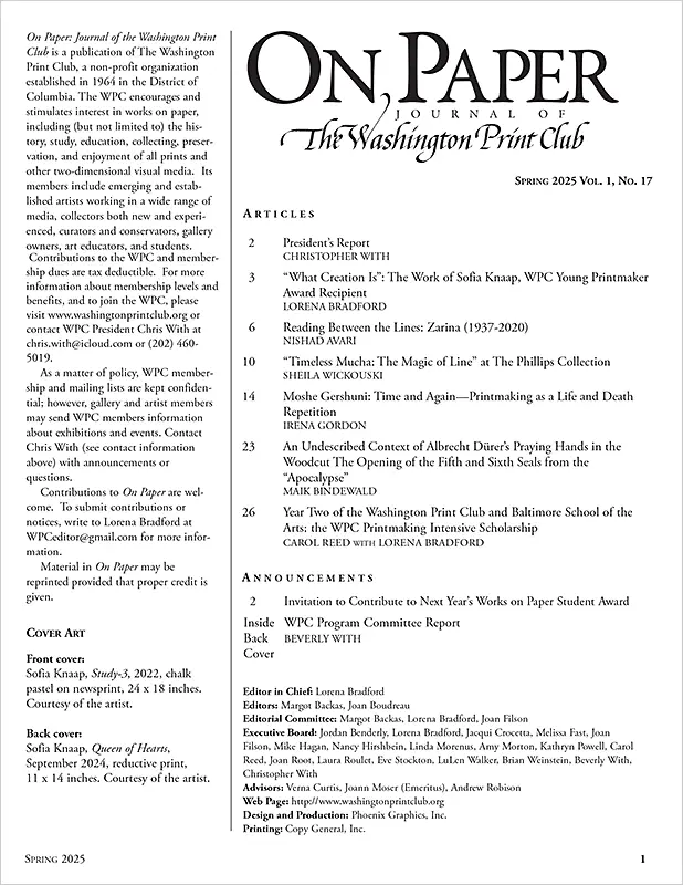 On Paper, Spring 2025, table of contents