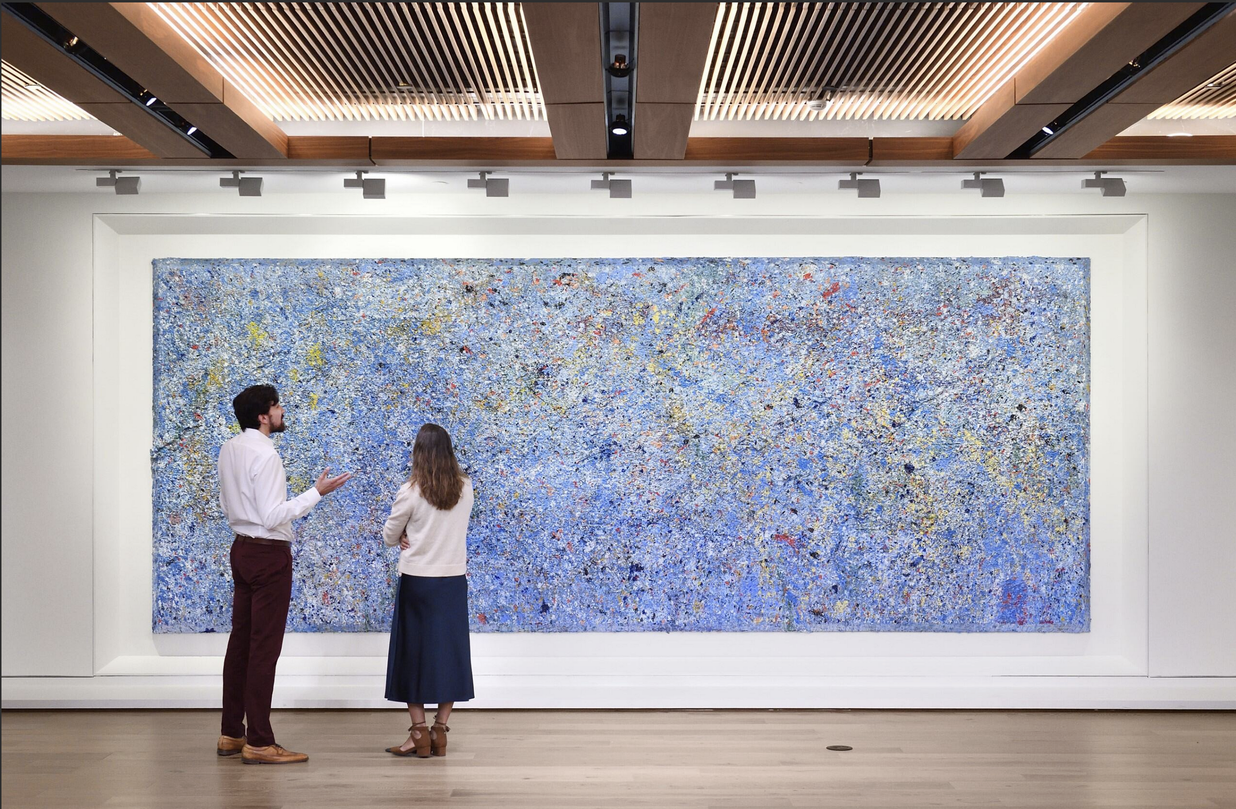 Sam Gilliam, A Lovely Blue And!. Photo credit: Will Kirk for Johns Hopkins University