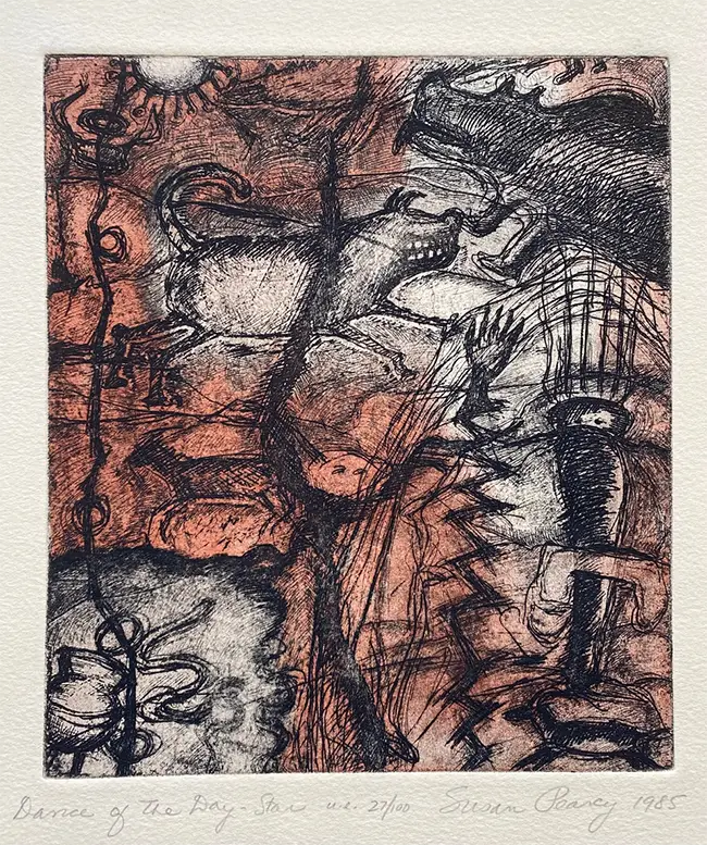 Susan Due Pearcy, “Dance of the Day Star” Etching