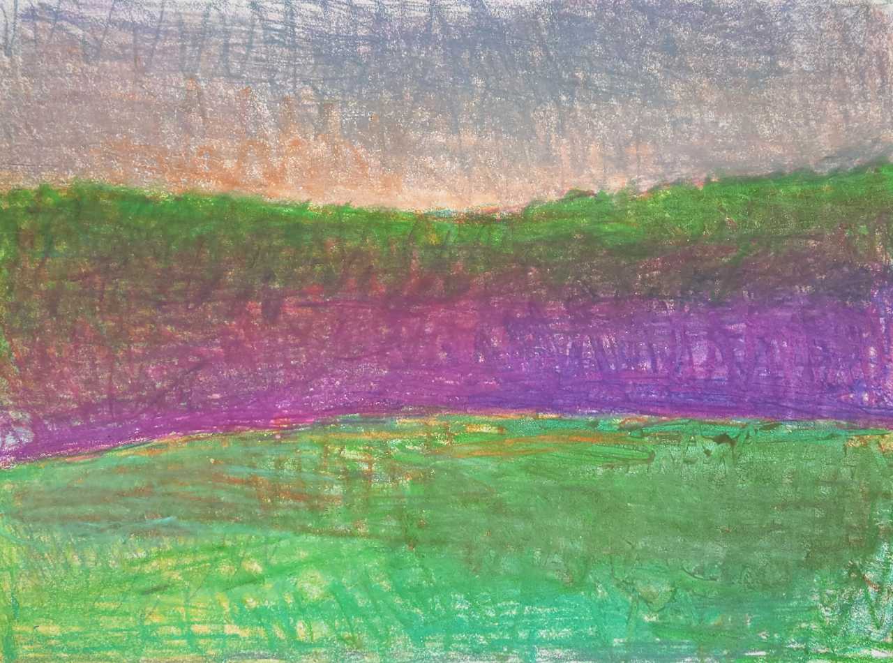 WOLF KAHN, Purple Dusk, 1990