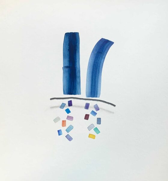 Wesley Berg, gouache & graphite on paper, Adah Rose Gallery