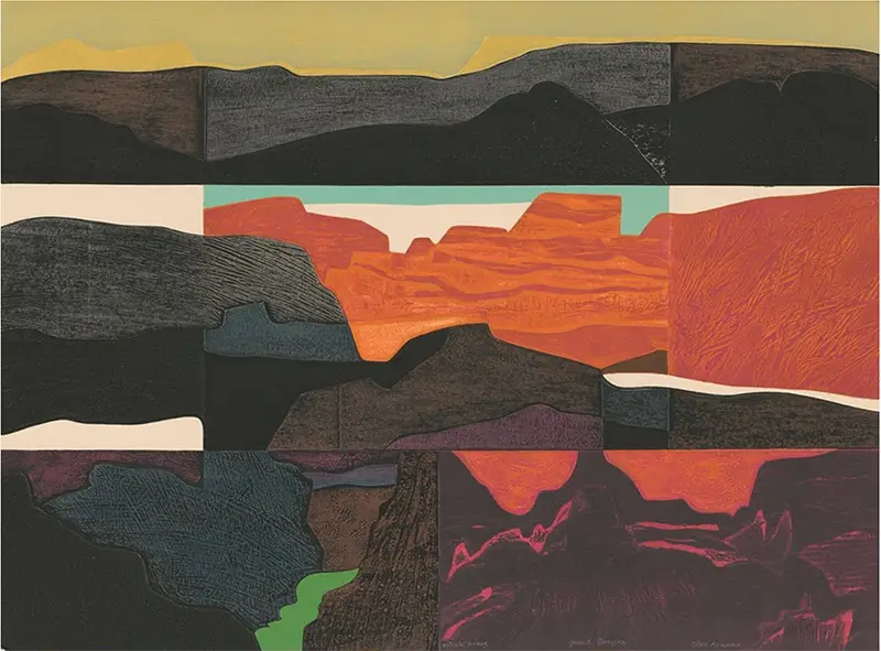 Clare Romano, Associated American Artists, Grand Canyon, 1977, color collagraph on wove paper, Gift of Bob Stana and Tom Judy